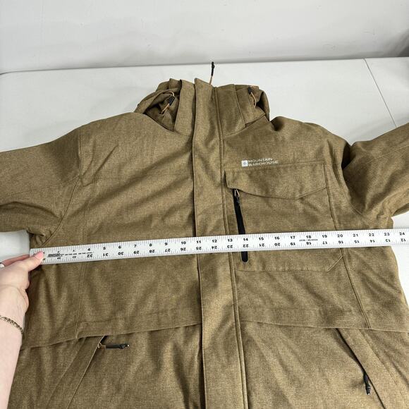 Mountain Warehouse Ski Jacket Mens Medium Tan Comet II Waterproof w/ Snow Skirt - Picture 13 of 16